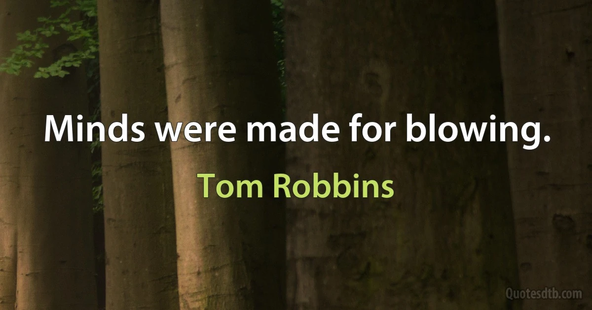 Minds were made for blowing. (Tom Robbins)