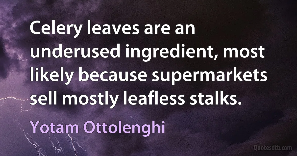 Celery leaves are an underused ingredient, most likely because supermarkets sell mostly leafless stalks. (Yotam Ottolenghi)