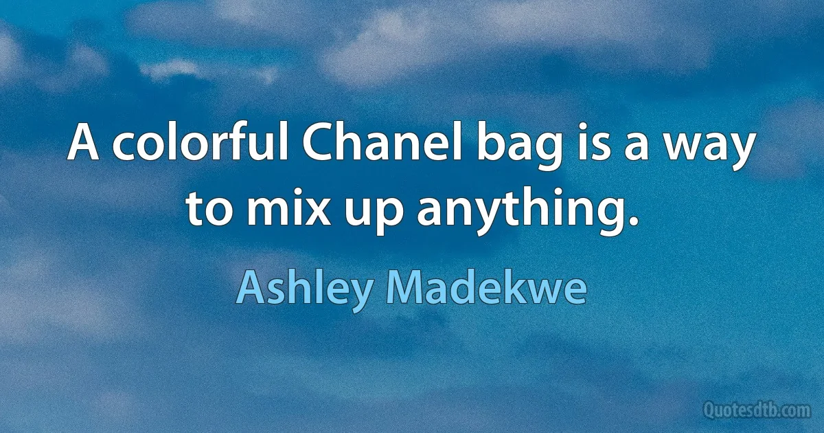 A colorful Chanel bag is a way to mix up anything. (Ashley Madekwe)