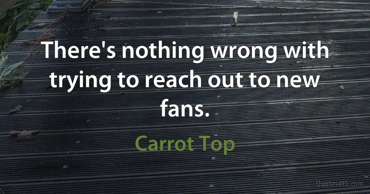 There's nothing wrong with trying to reach out to new fans. (Carrot Top)