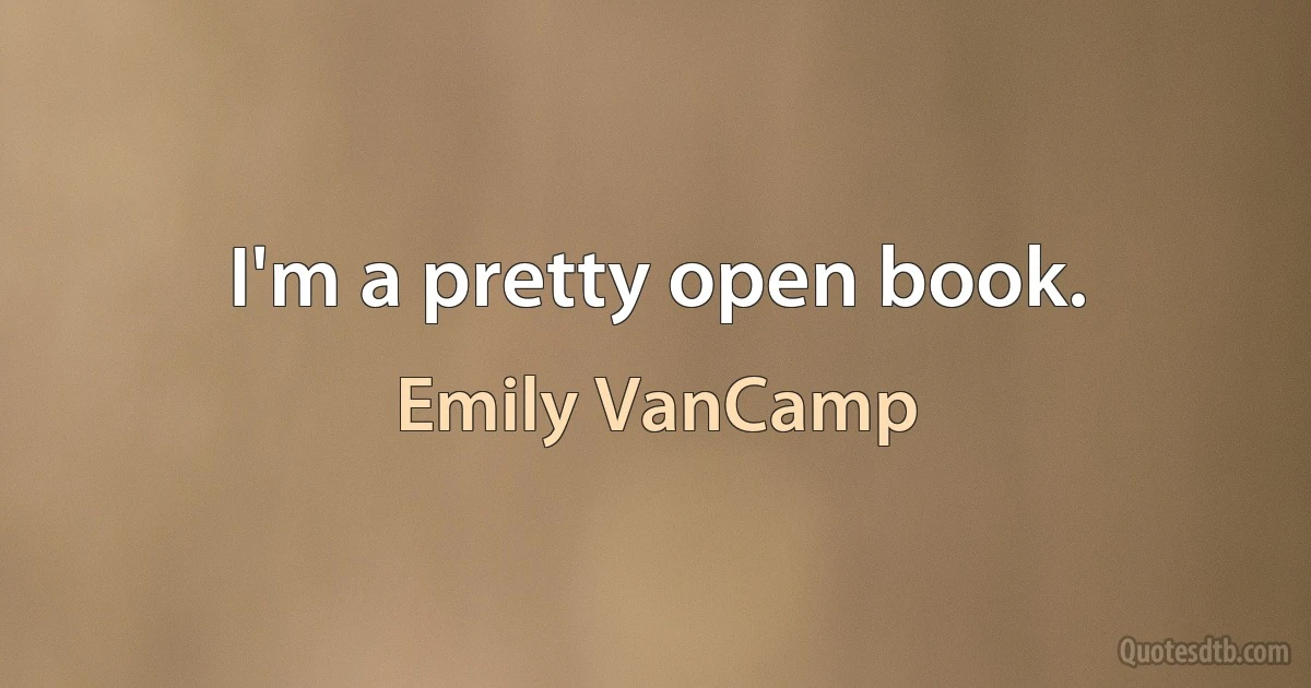 I'm a pretty open book. (Emily VanCamp)