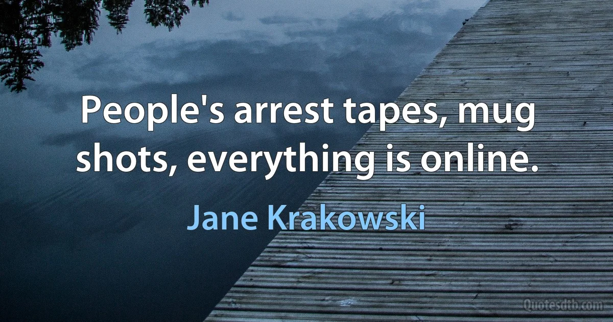 People's arrest tapes, mug shots, everything is online. (Jane Krakowski)