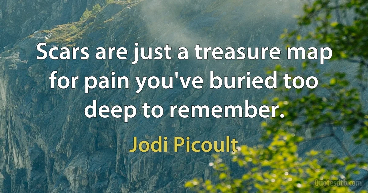 Scars are just a treasure map for pain you've buried too deep to remember. (Jodi Picoult)