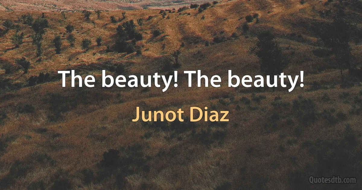 The beauty! The beauty! (Junot Diaz)