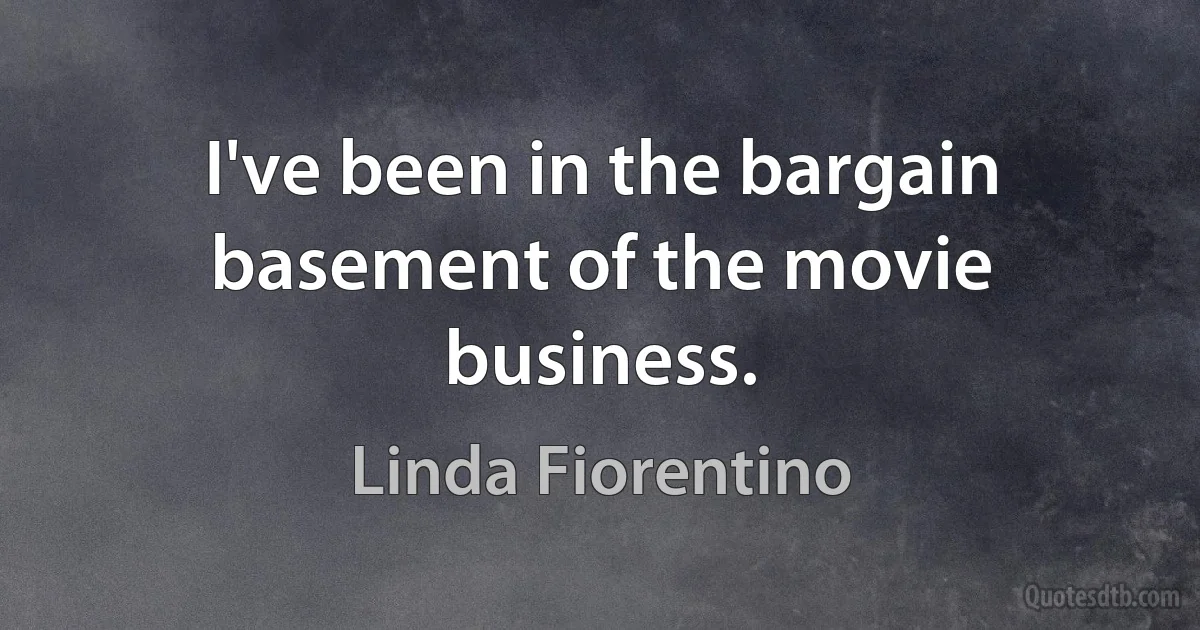 I've been in the bargain basement of the movie business. (Linda Fiorentino)