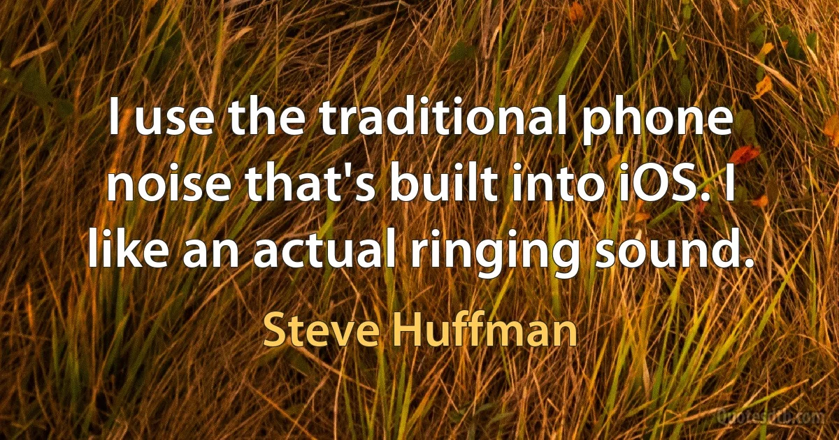 I use the traditional phone noise that's built into iOS. I like an actual ringing sound. (Steve Huffman)