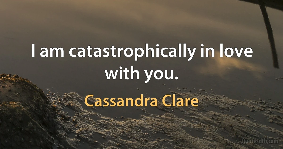 I am catastrophically in love with you. (Cassandra Clare)