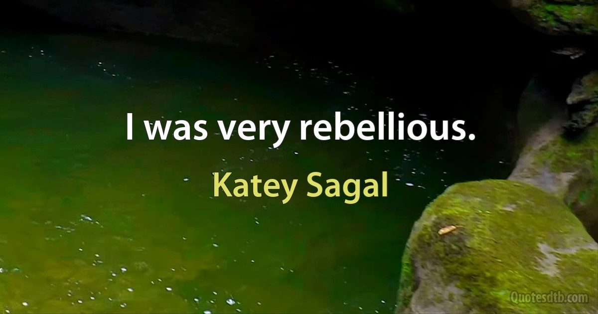 I was very rebellious. (Katey Sagal)