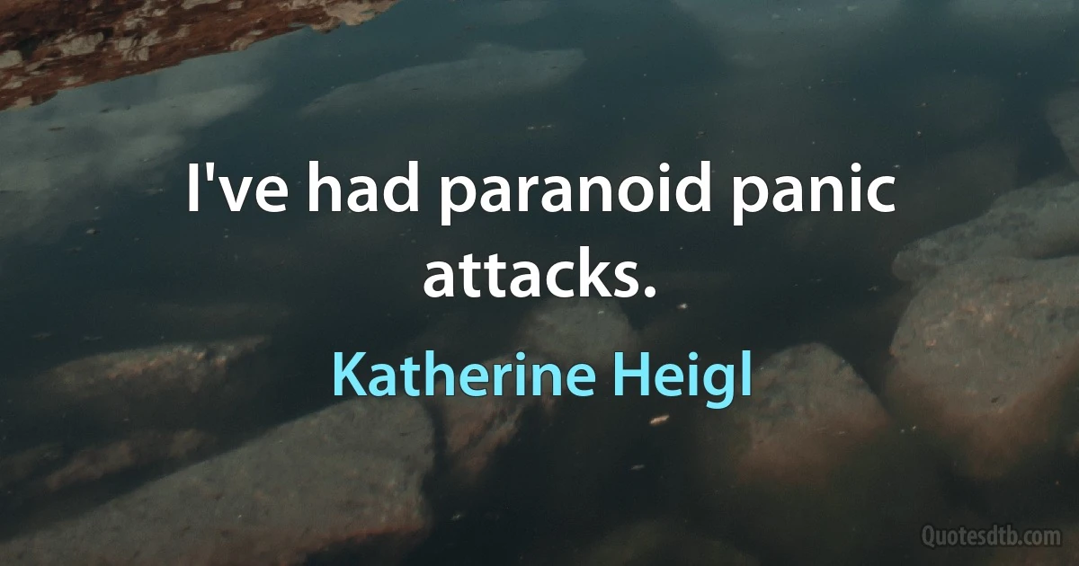 I've had paranoid panic attacks. (Katherine Heigl)