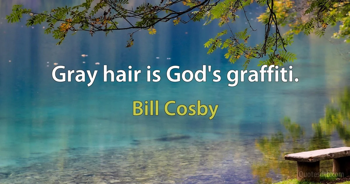 Gray hair is God's graffiti. (Bill Cosby)