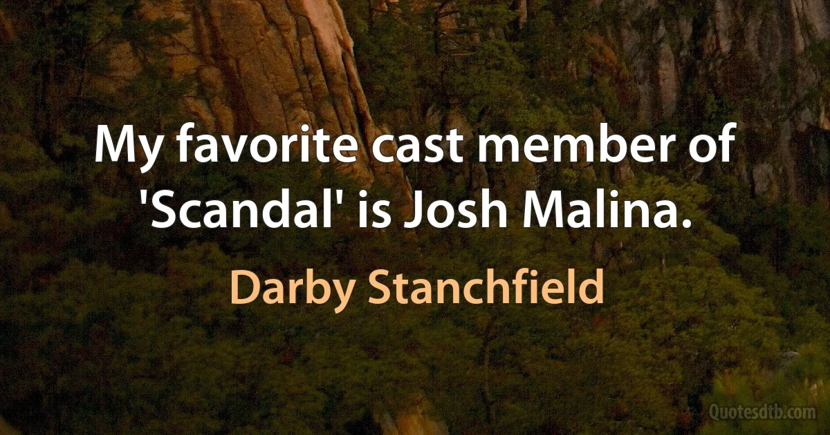 My favorite cast member of 'Scandal' is Josh Malina. (Darby Stanchfield)