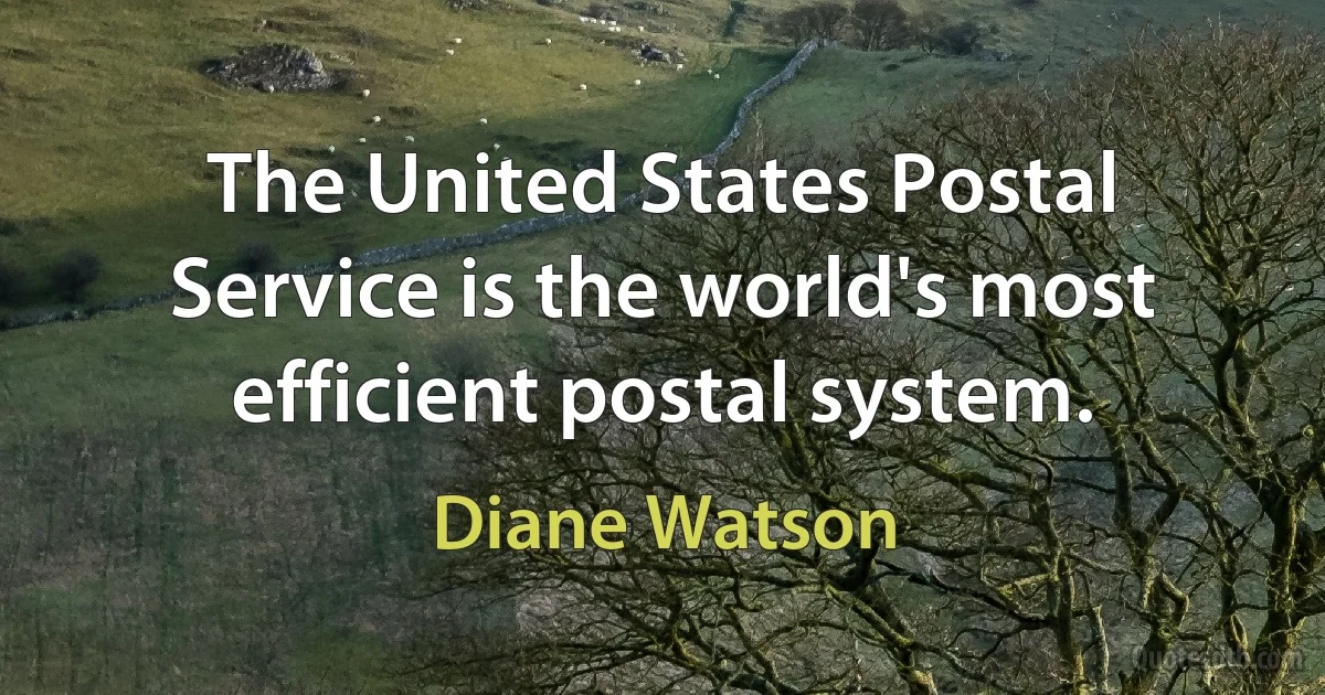 The United States Postal Service is the world's most efficient postal system. (Diane Watson)