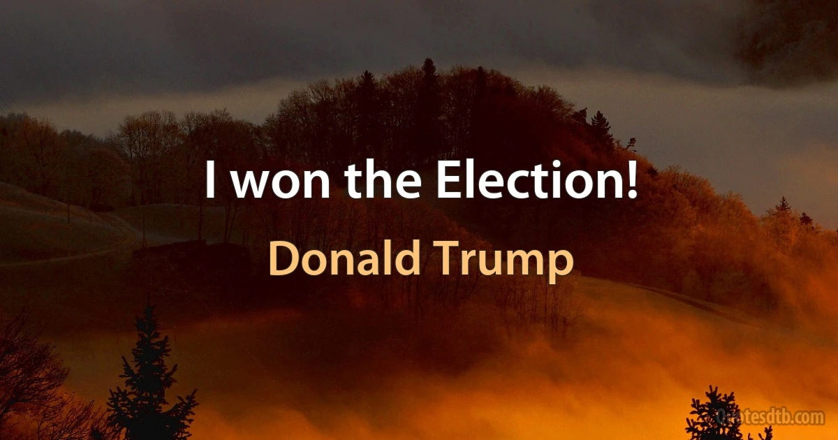 I won the Election! (Donald Trump)