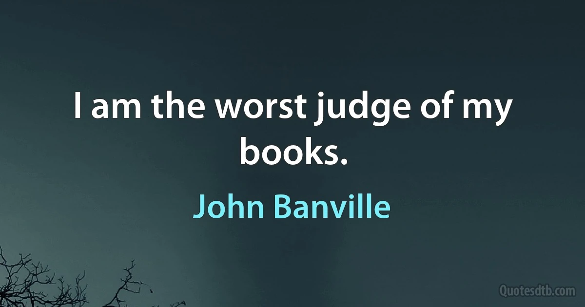 I am the worst judge of my books. (John Banville)