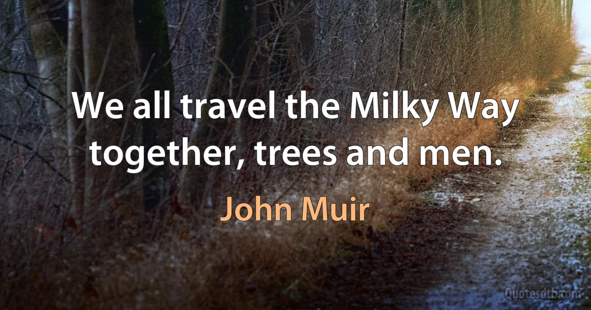 We all travel the Milky Way together, trees and men. (John Muir)