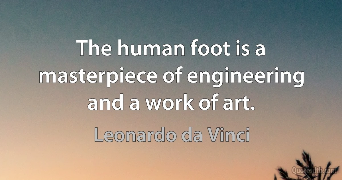 The human foot is a masterpiece of engineering and a work of art. (Leonardo da Vinci)