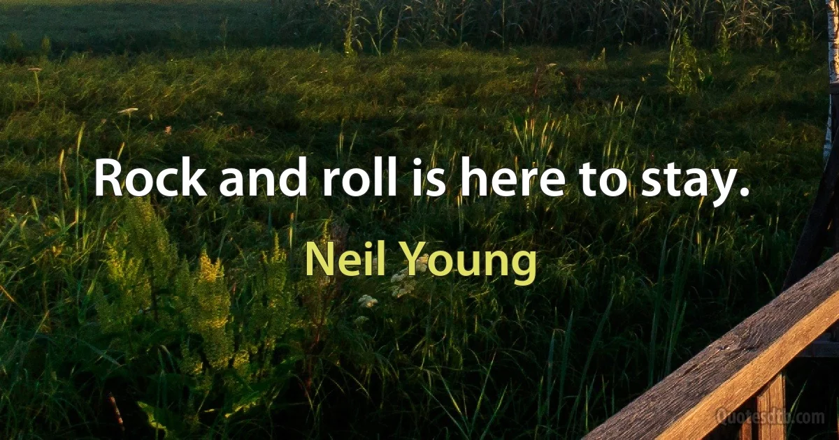 Rock and roll is here to stay. (Neil Young)