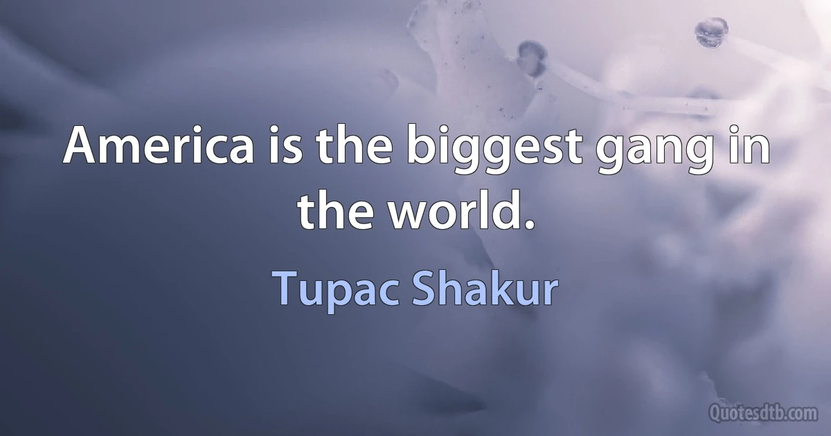 America is the biggest gang in the world. (Tupac Shakur)