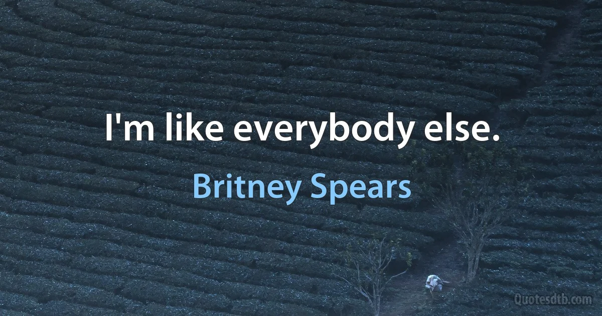 I'm like everybody else. (Britney Spears)