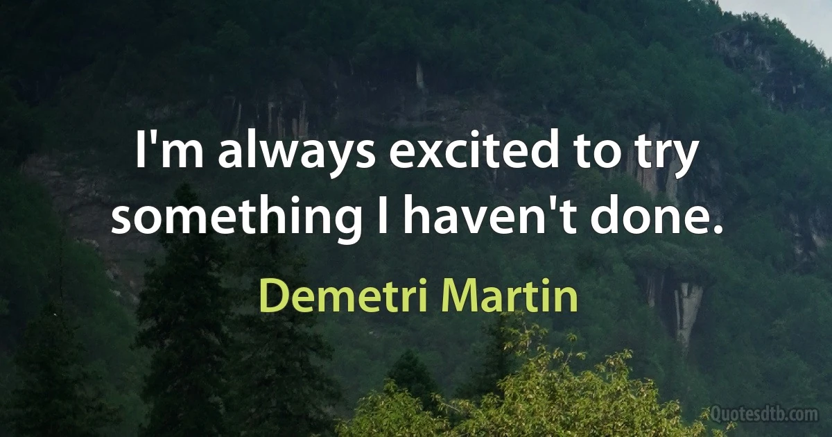 I'm always excited to try something I haven't done. (Demetri Martin)