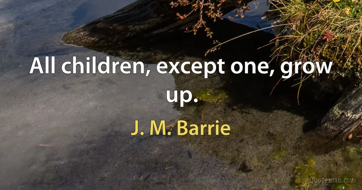 All children, except one, grow up. (J. M. Barrie)