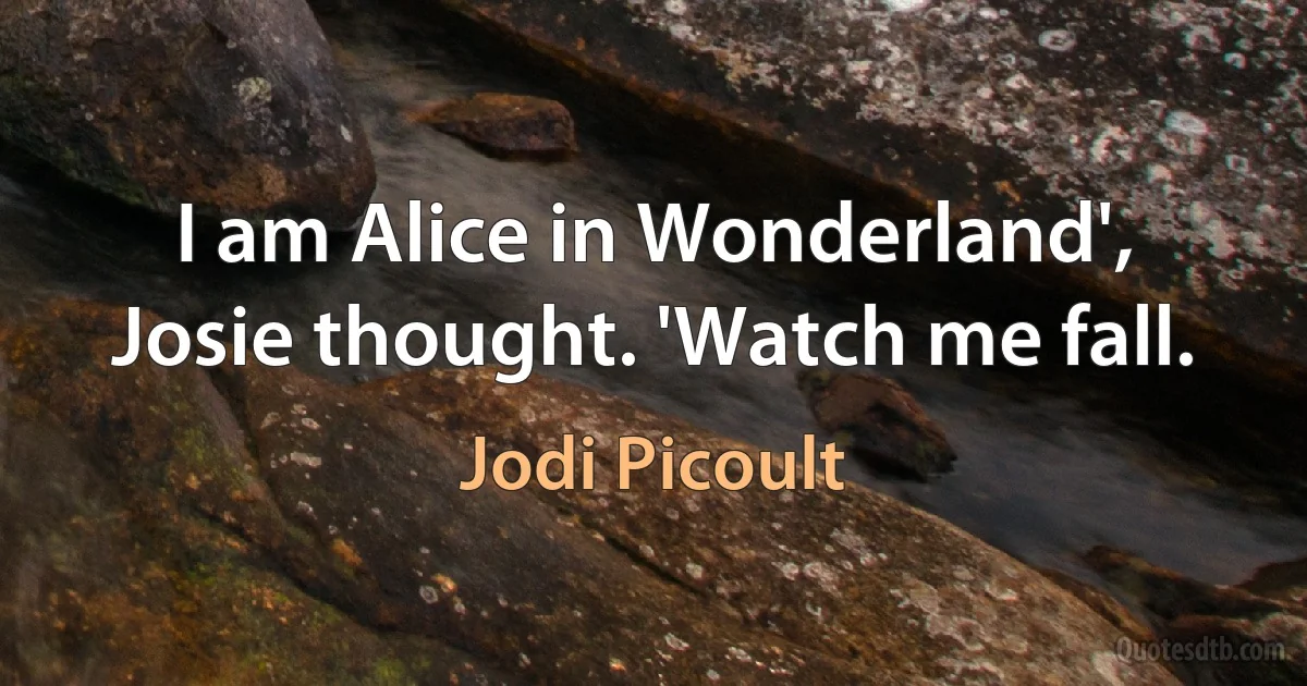 I am Alice in Wonderland', Josie thought. 'Watch me fall. (Jodi Picoult)