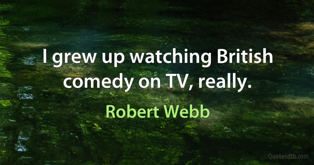 I grew up watching British comedy on TV, really. (Robert Webb)