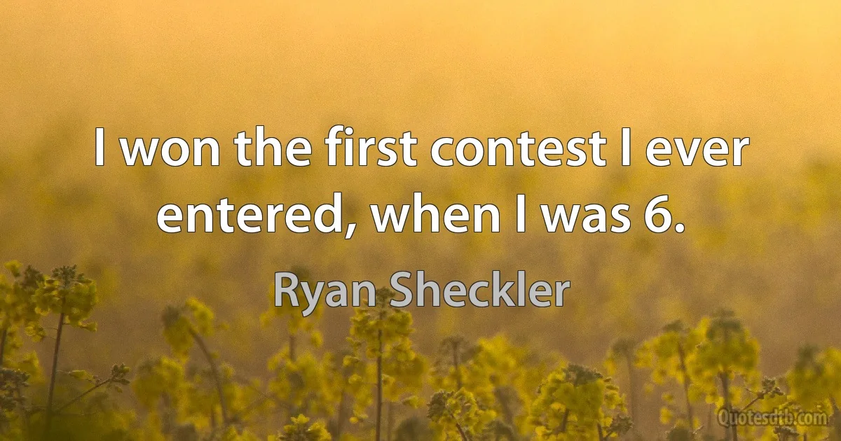 I won the first contest I ever entered, when I was 6. (Ryan Sheckler)