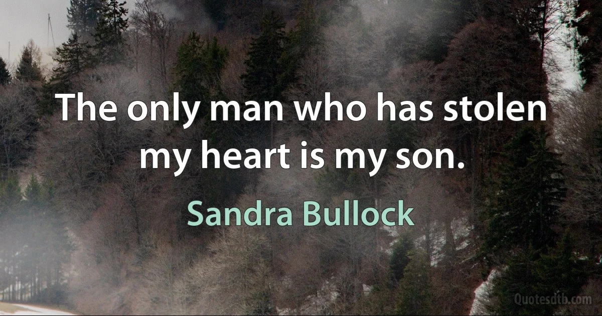 The only man who has stolen my heart is my son. (Sandra Bullock)