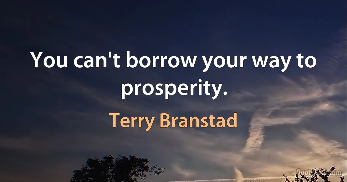 You can't borrow your way to prosperity. (Terry Branstad)