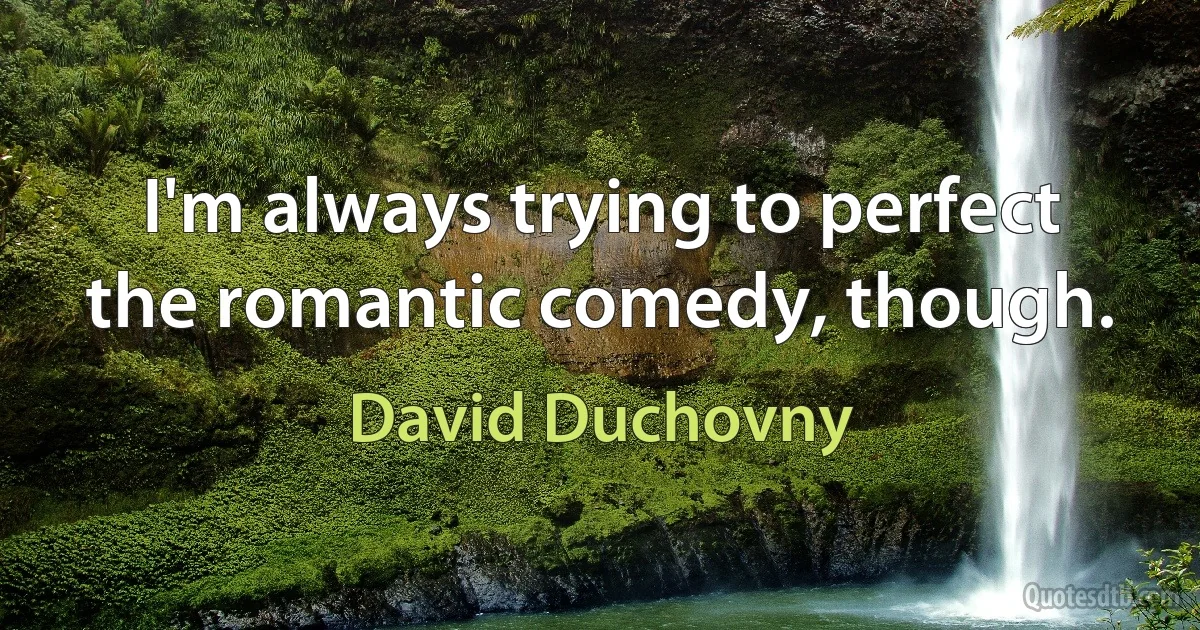 I'm always trying to perfect the romantic comedy, though. (David Duchovny)