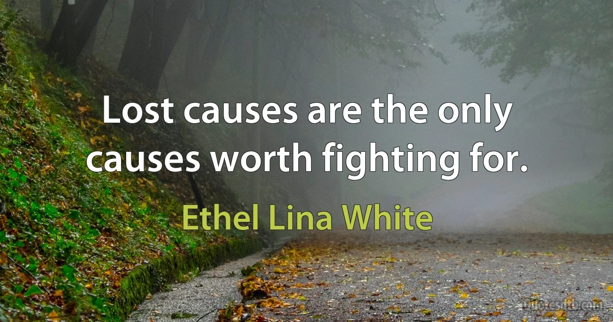 Lost causes are the only causes worth fighting for. (Ethel Lina White)