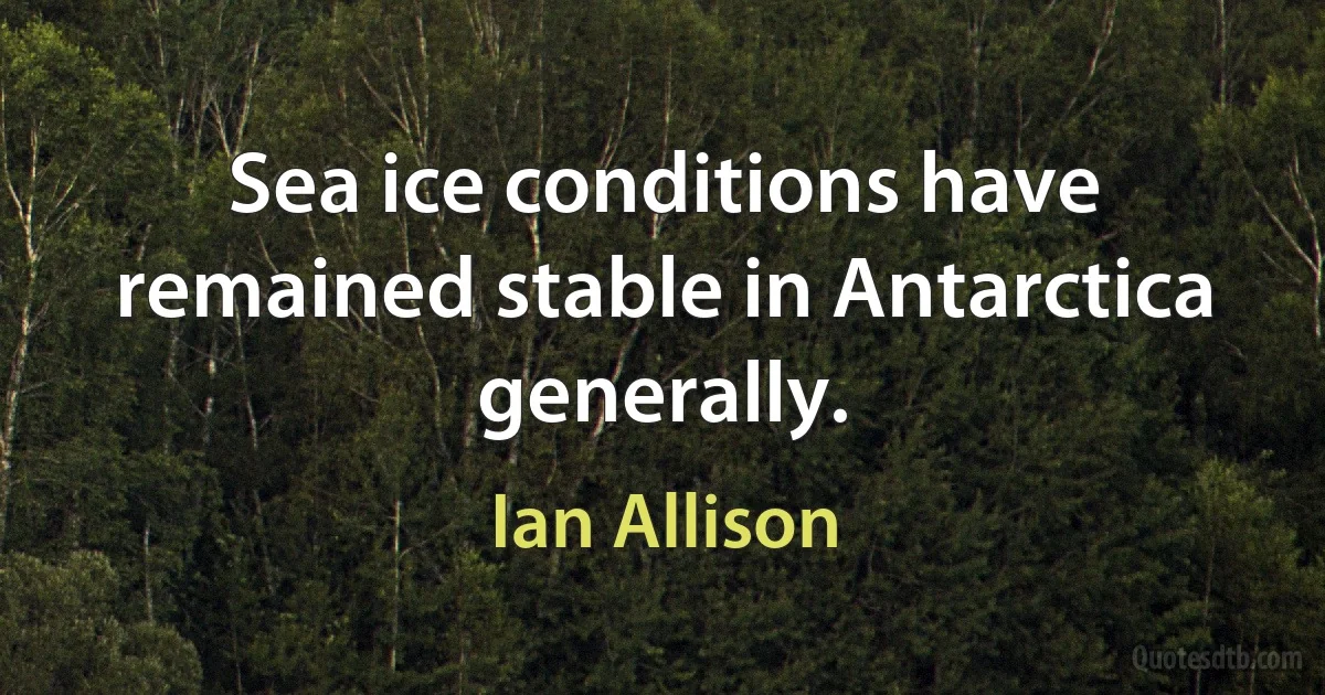 Sea ice conditions have remained stable in Antarctica generally. (Ian Allison)