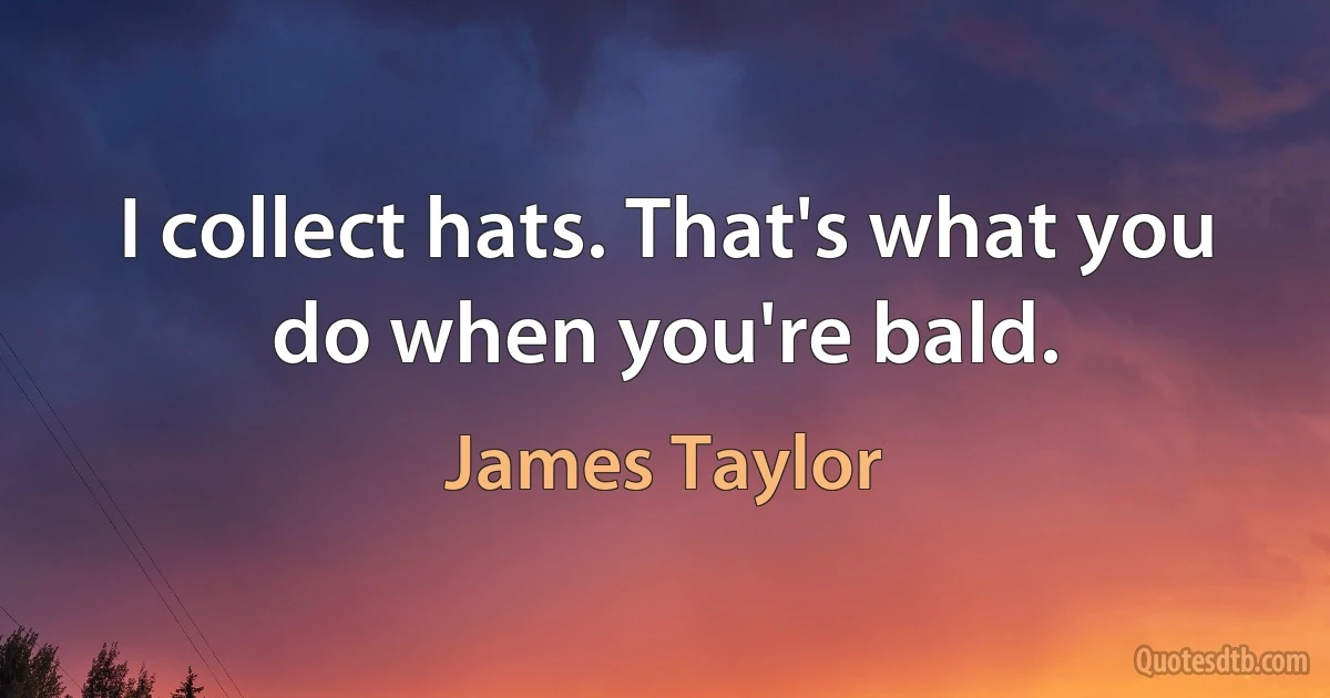 I collect hats. That's what you do when you're bald. (James Taylor)