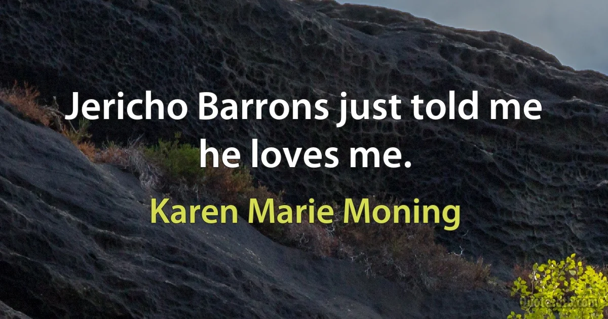 Jericho Barrons just told me he loves me. (Karen Marie Moning)