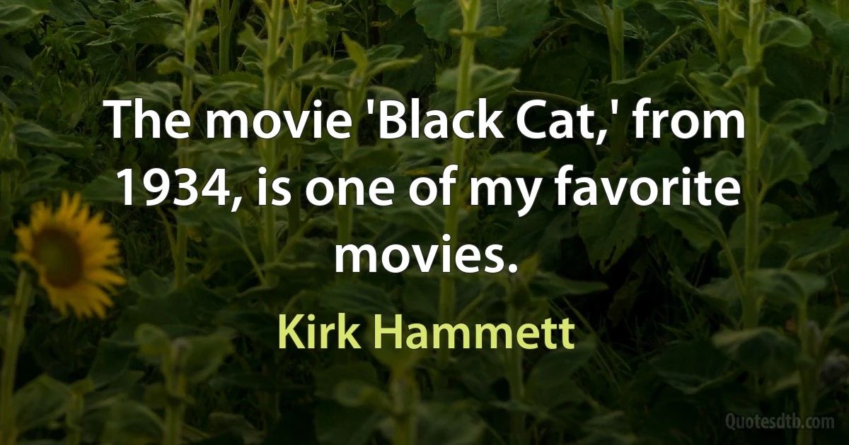 The movie 'Black Cat,' from 1934, is one of my favorite movies. (Kirk Hammett)