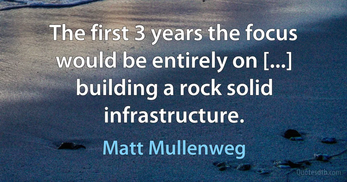 The first 3 years the focus would be entirely on [...] building a rock solid infrastructure. (Matt Mullenweg)