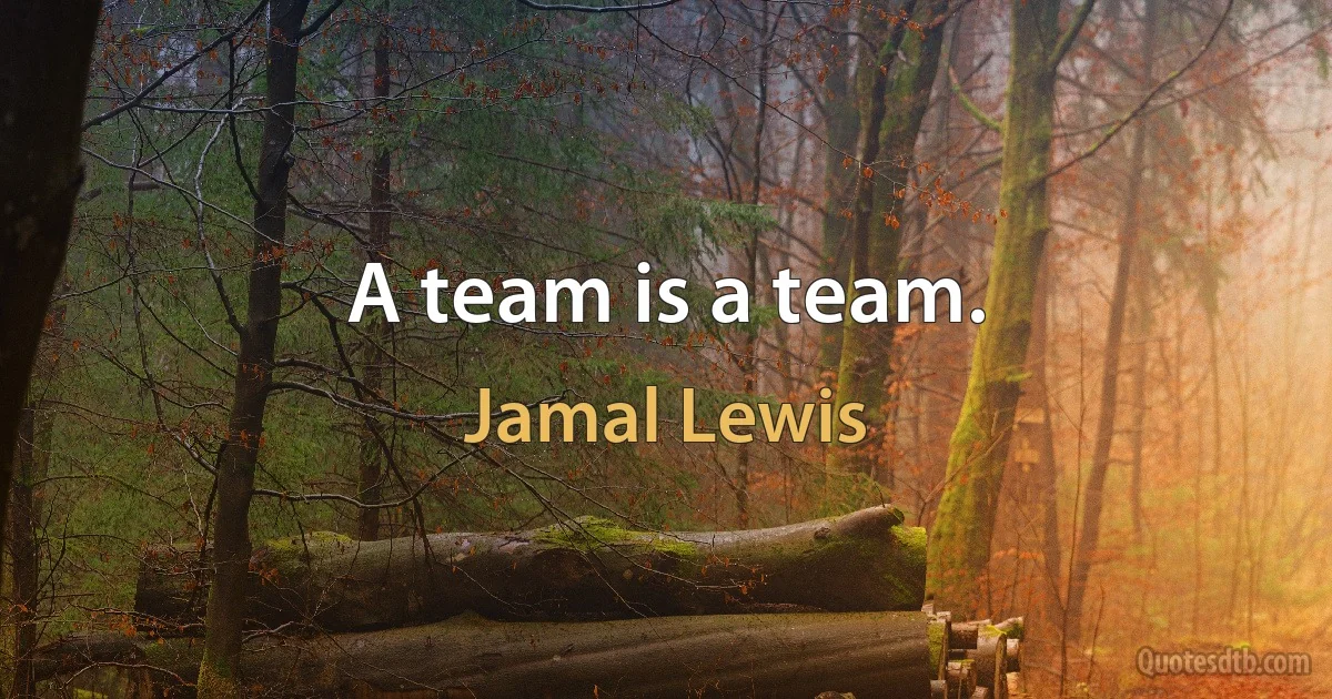 A team is a team. (Jamal Lewis)