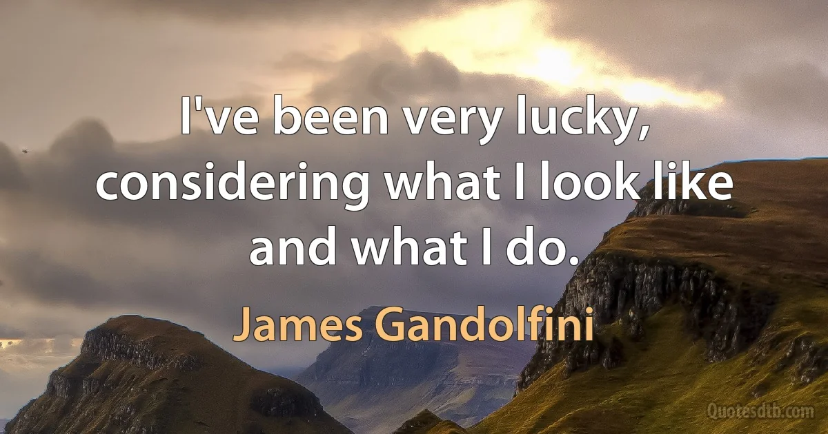 I've been very lucky, considering what I look like and what I do. (James Gandolfini)