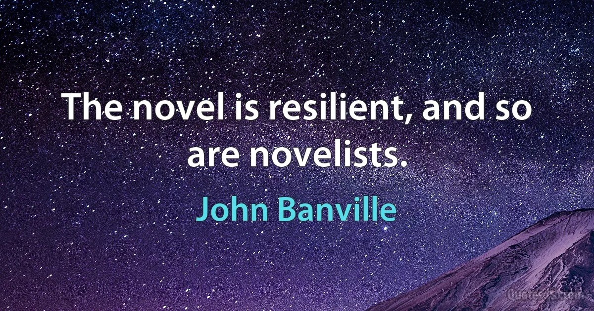 The novel is resilient, and so are novelists. (John Banville)