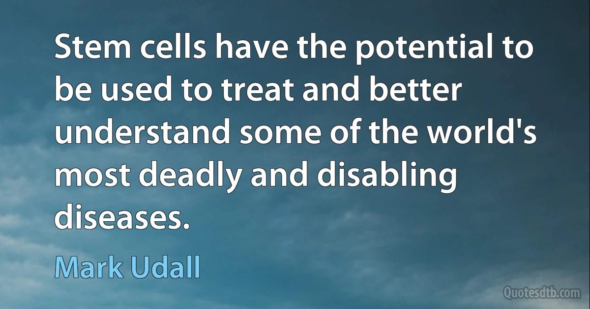 Stem cells have the potential to be used to treat and better understand some of the world's most deadly and disabling diseases. (Mark Udall)