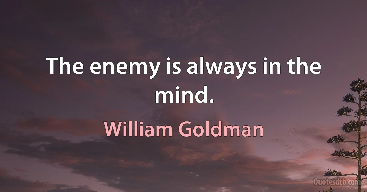 The enemy is always in the mind. (William Goldman)