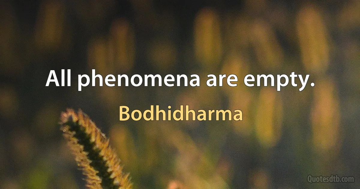 All phenomena are empty. (Bodhidharma)