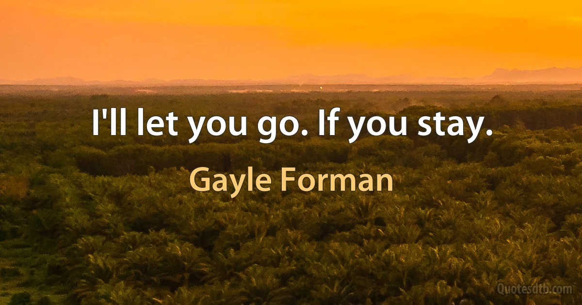 I'll let you go. If you stay. (Gayle Forman)