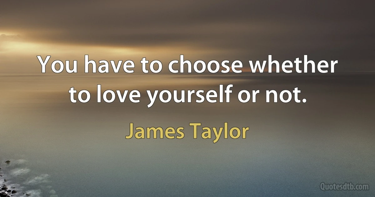 You have to choose whether to love yourself or not. (James Taylor)