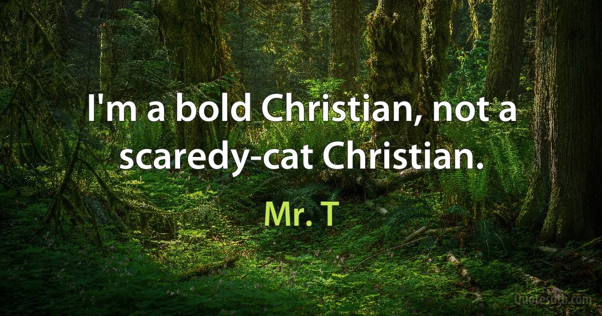 I'm a bold Christian, not a scaredy-cat Christian. (Mr. T)