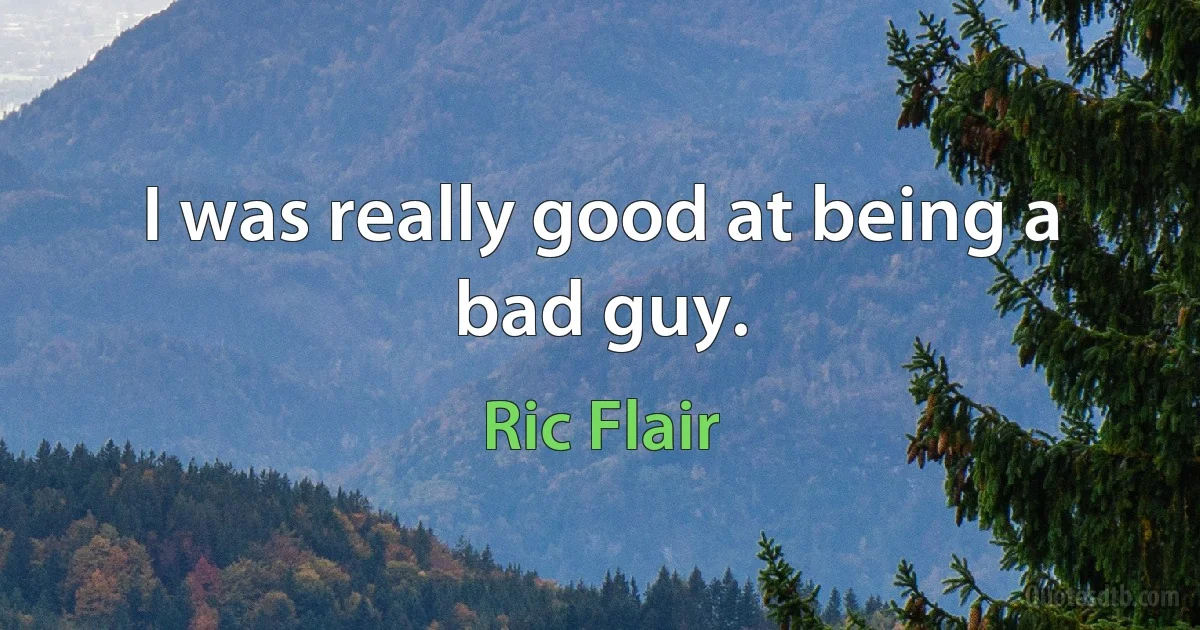 I was really good at being a bad guy. (Ric Flair)