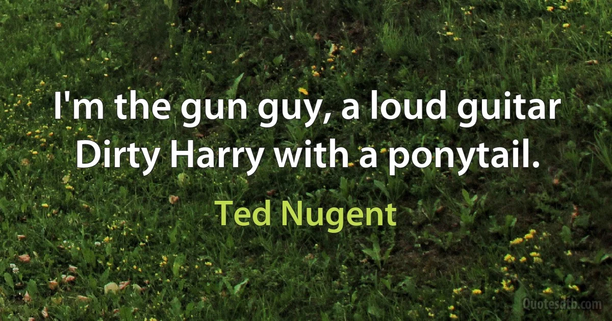 I'm the gun guy, a loud guitar Dirty Harry with a ponytail. (Ted Nugent)