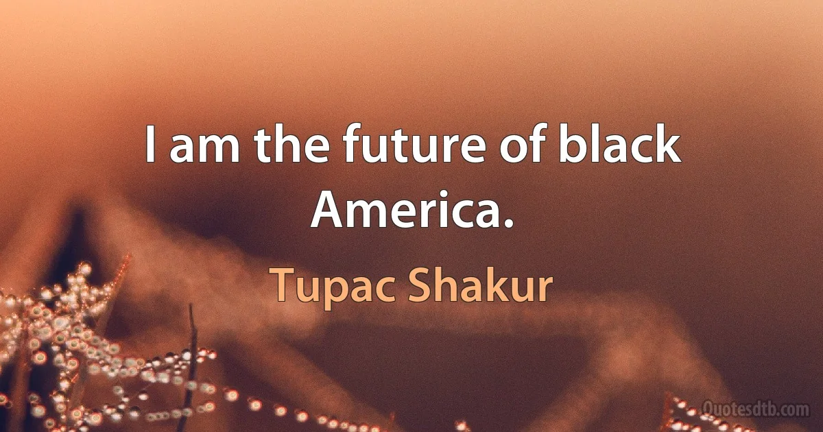 I am the future of black America. (Tupac Shakur)