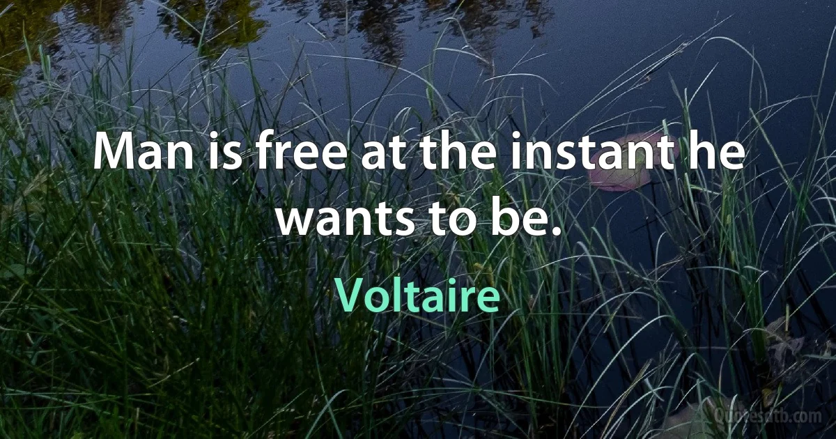 Man is free at the instant he wants to be. (Voltaire)